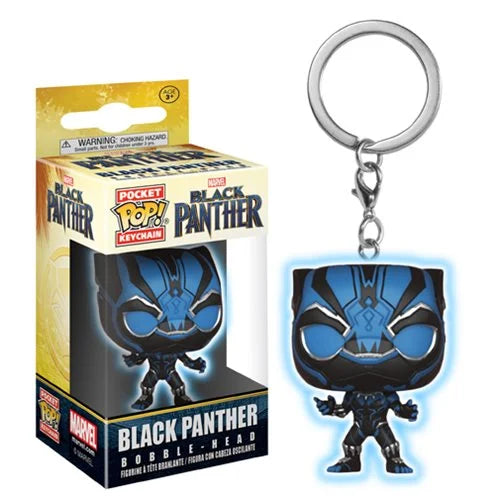 Black Panther Blue Glow Pocket Pop! Key Chain - D-Pop