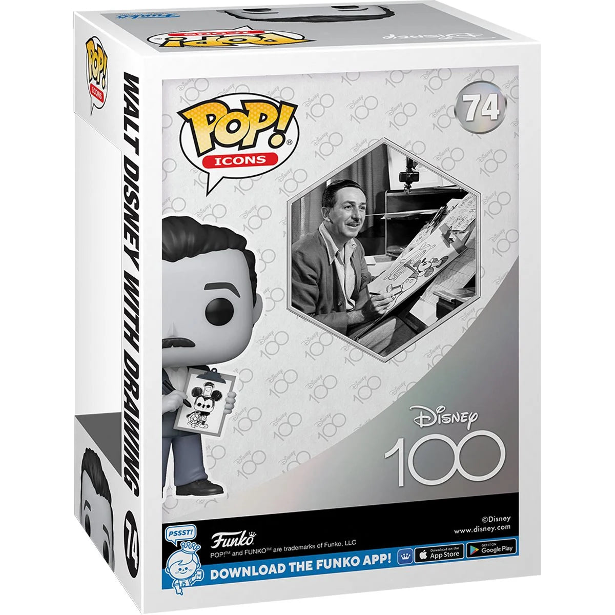 Walt Disney with Drawing Funko Pop! Icons Disney 100