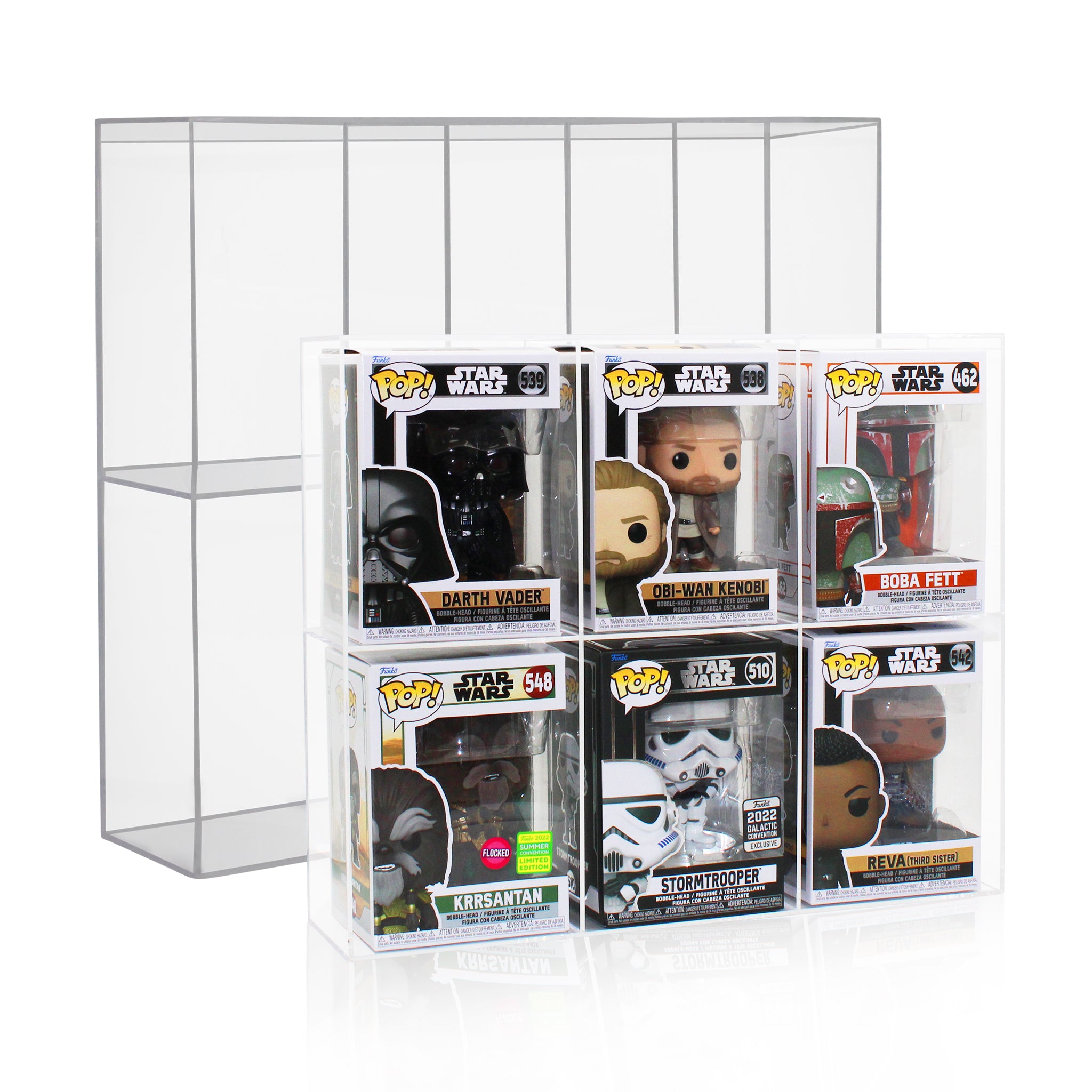 Funko Pop Acrylic Display Case - Fits 6 Regular Size Funko Pop Boxes with Soft Protector  Funko Pop Display Shelf