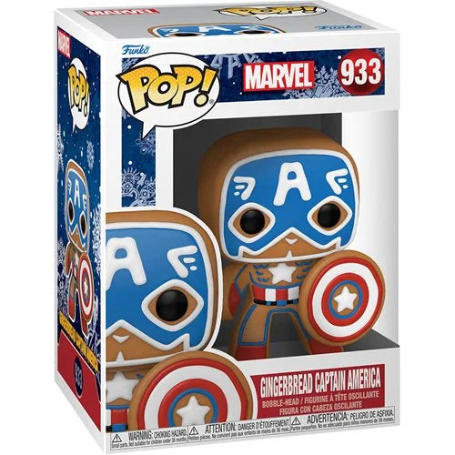 Marvel Holiday Gingerbread Captain America Pop! Vinyl Figure - D-Pop