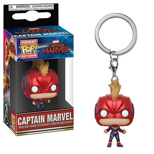 Captain Marvel Masked Pocket Pop! Key Chain - D-Pop