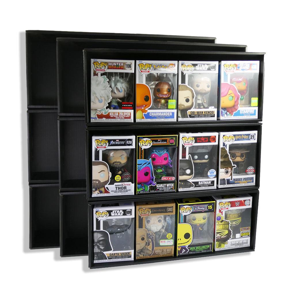 Black Cardboard Display Case - 9 Single Rows - D-Pop