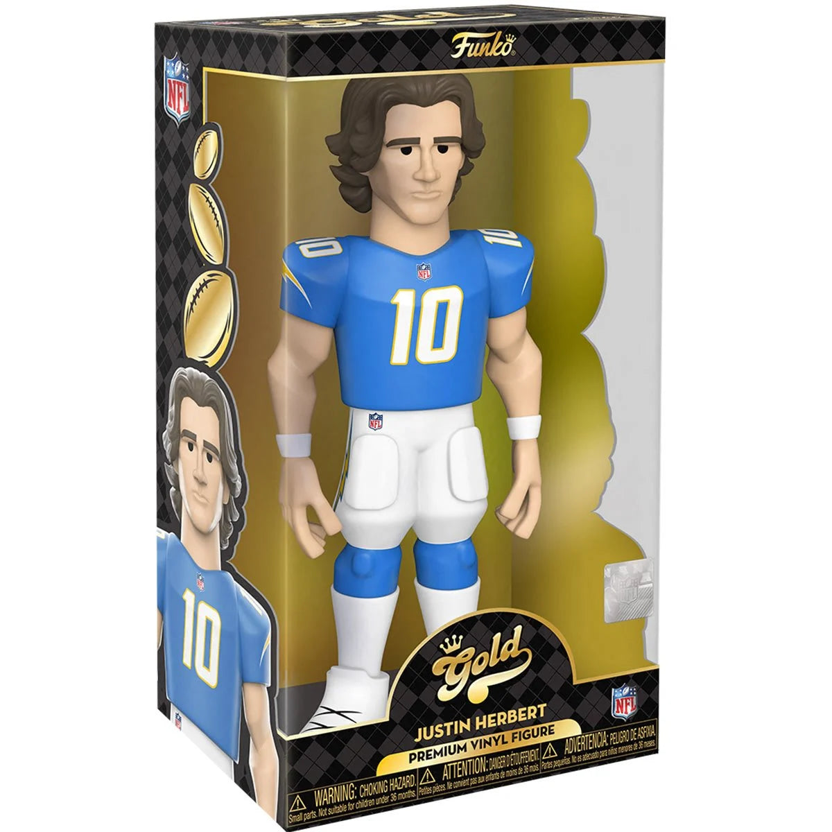 Justin Herbert Chargers NFL 12-Inch Funko Vinyl Gold Figure w/ Chance of chase!