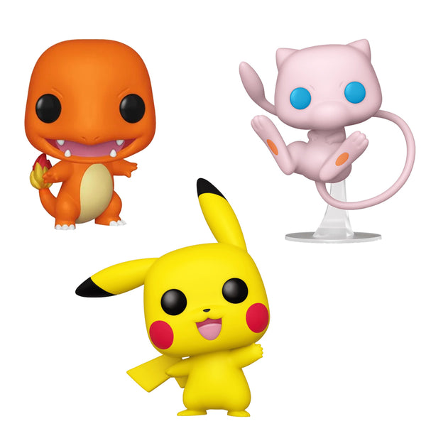 Pokemon Bundle of 3 Charmander, Mew, and Pikachu Figures